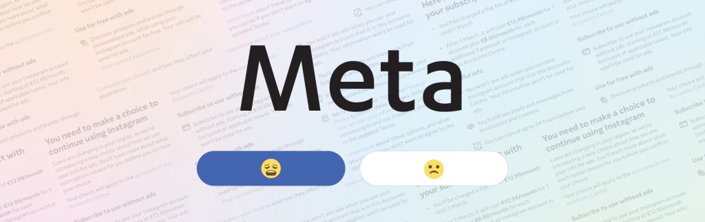 Attēls ar Meta piedāvāto izvēli starp sliktu un ne pārāk labu variantu.